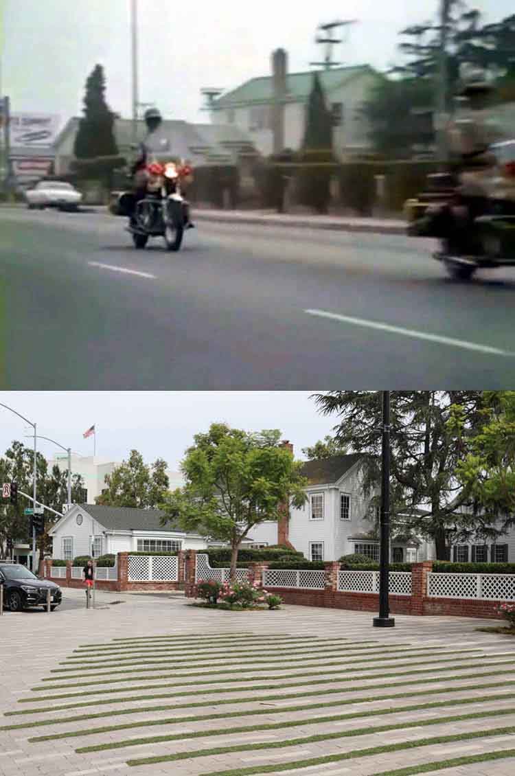 A then and now filming location photo from the episode Return Of The Turks from the TV series CHiPs.