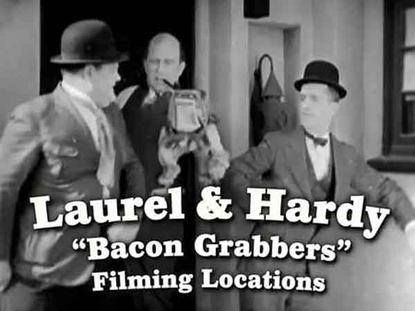 A scene from the 1929 Laurel and Hardy movie Bacon Grabbers.