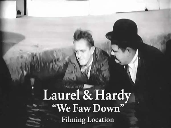Title card from the movie We Faw Down starring Laurel and Hardy.