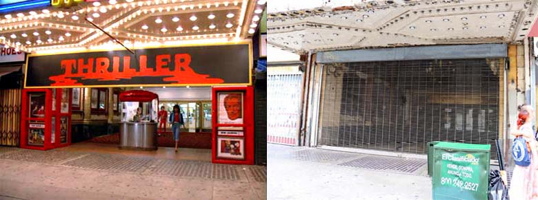 Then and now look at a scene from the music video for the Michael Jackson song Thriller.