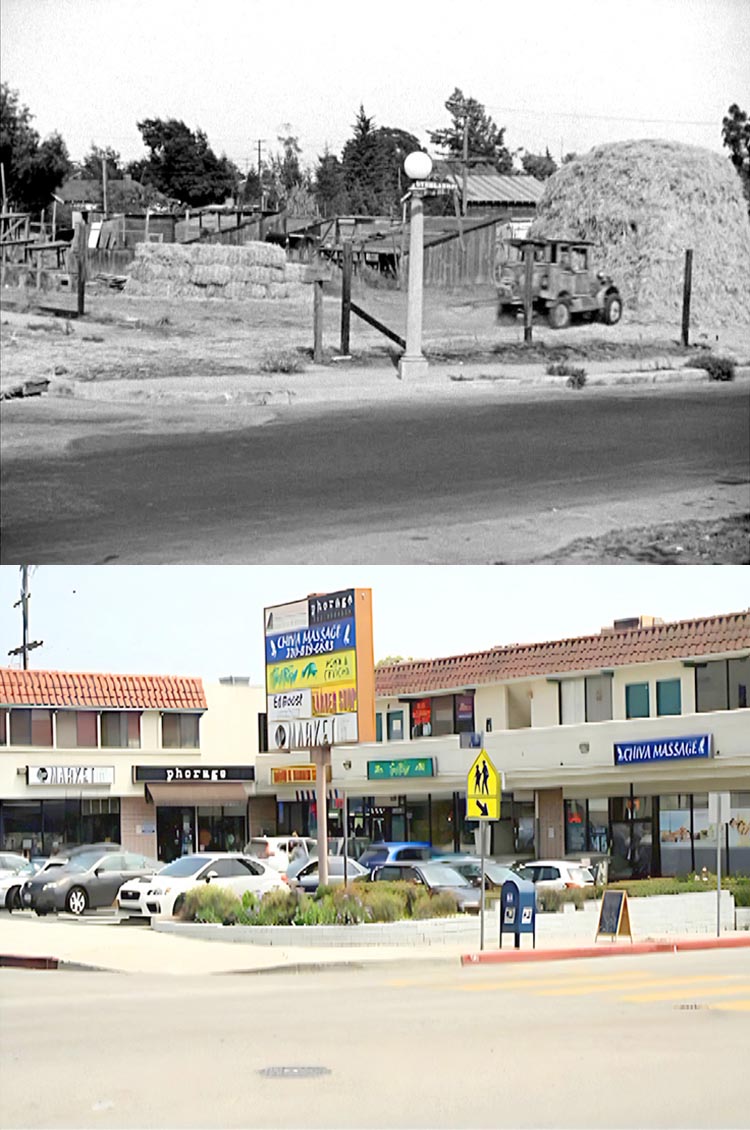 A then and now filming location photo from the Our Gang / The Little Rascals movie Free Wheeling.