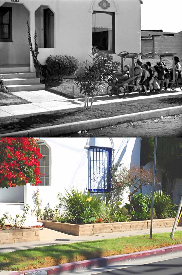 A then and now filming location photo from the Our Gang / The Little Rascals movie Hi'-Neighbor!