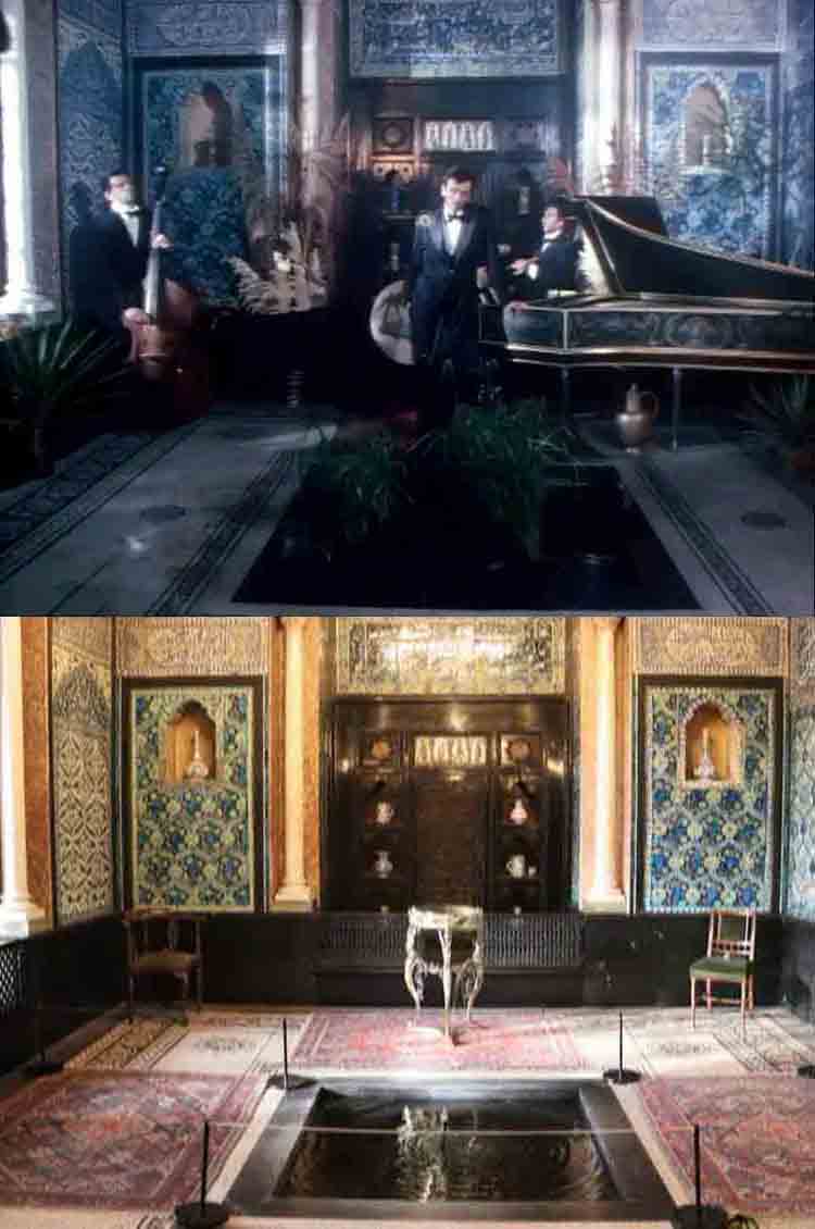 A then and now filming location photo from the music video for the song Golden Brown by the band The Stranglers.