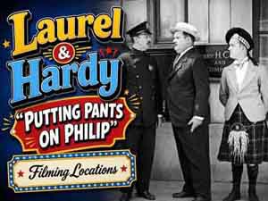 Title card from the Laurel and Hardy movie Putting Pants On Philip.