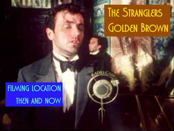 Title card from the music video for the song Golden Brown by the band The Stranglers.